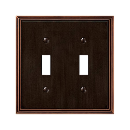 Amerelle Amerelle Metro Aged Bronze 2 gang Die-Cast Metal Toggle Wall Plate 1 pk 77TTDB